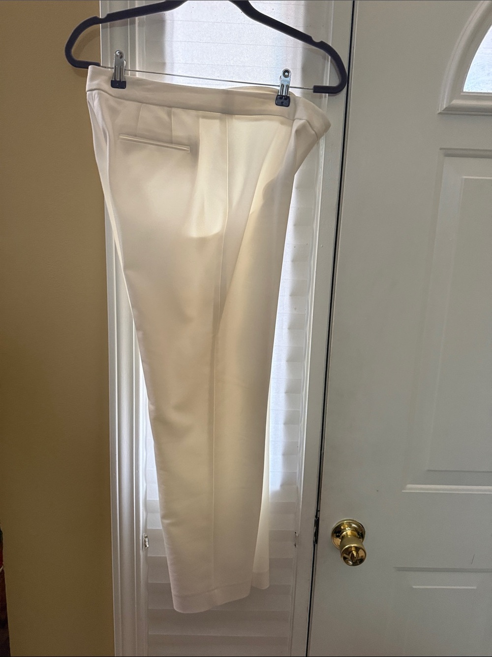 Anne Klein White Dress Pants with Branded Waist Trim